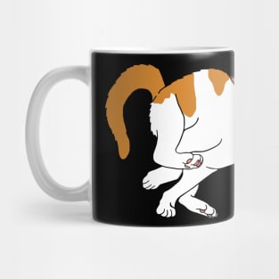 Running Hyperactive Orange and White Cat Supporting Tags Mug